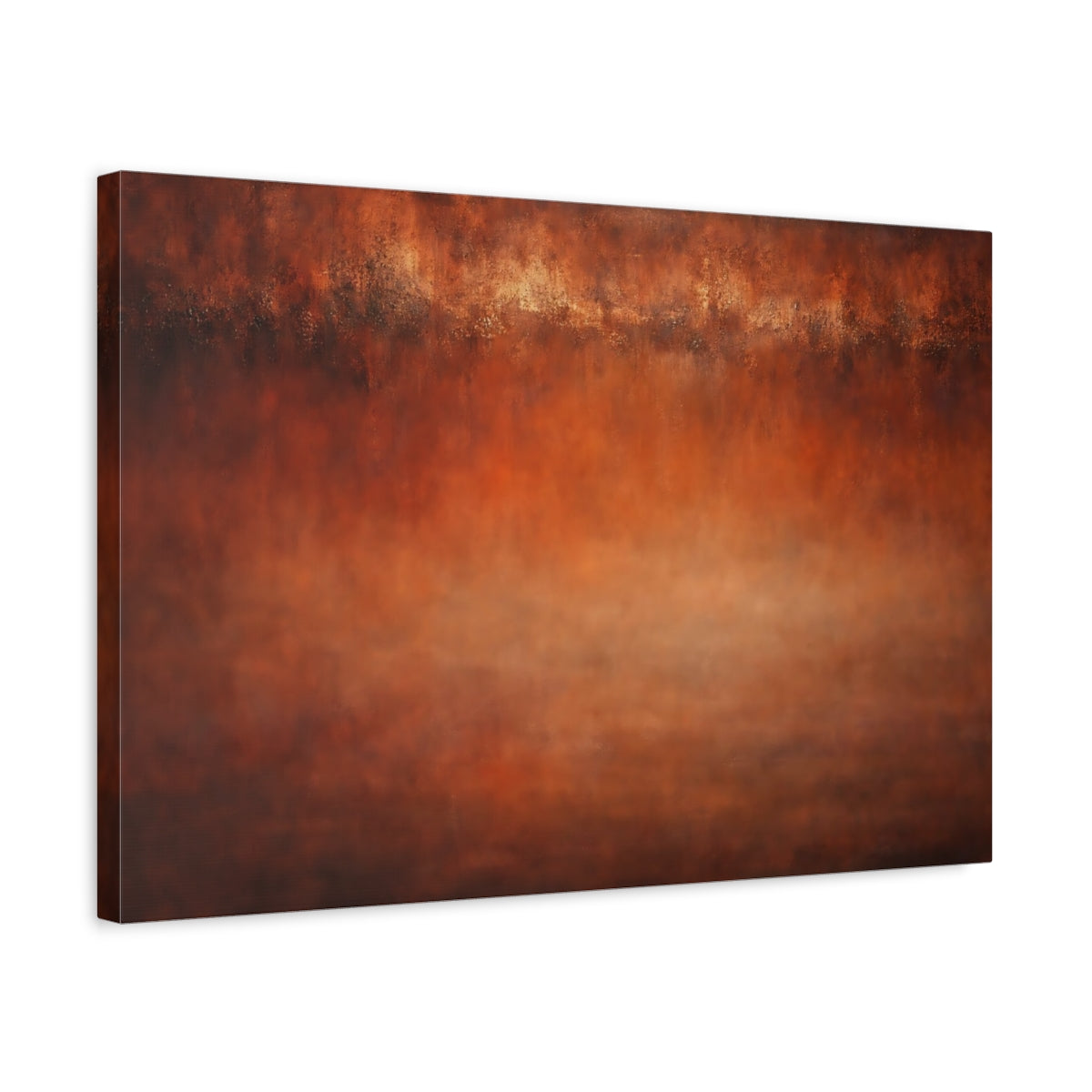 Side Mockup 3. Abstract Abstract Texture Burnt Orange Abstract shown as stretched canvas wall art