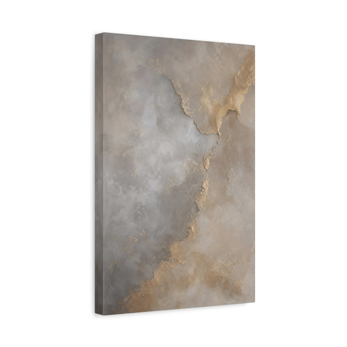 Side Mockup 4. Abstract Abstract Texture Gold Grey Abstract shown as stretched canvas wall art