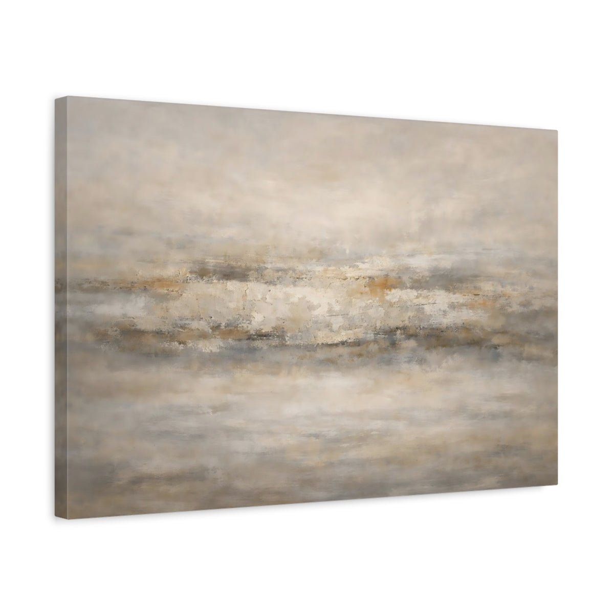 Side Mockup 3. Abstract Abstract Texture Neutral Abstract shown as stretched canvas wall art