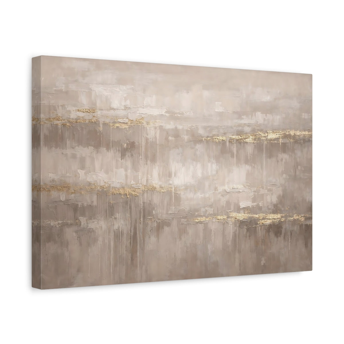 Side Mockup 4. Abstract Abstract Texture Neutral Gold Abstract shown as stretched canvas wall art
