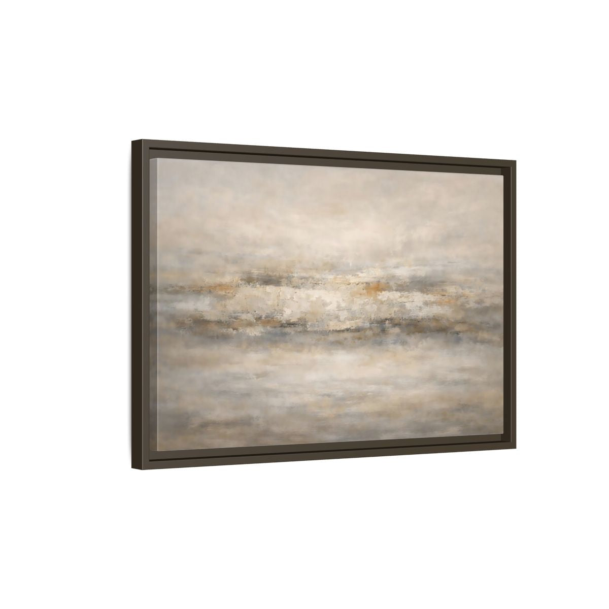 Side Mockup 2. Abstract Abstract Texture Neutral Textured shown as stretched canvas wall art