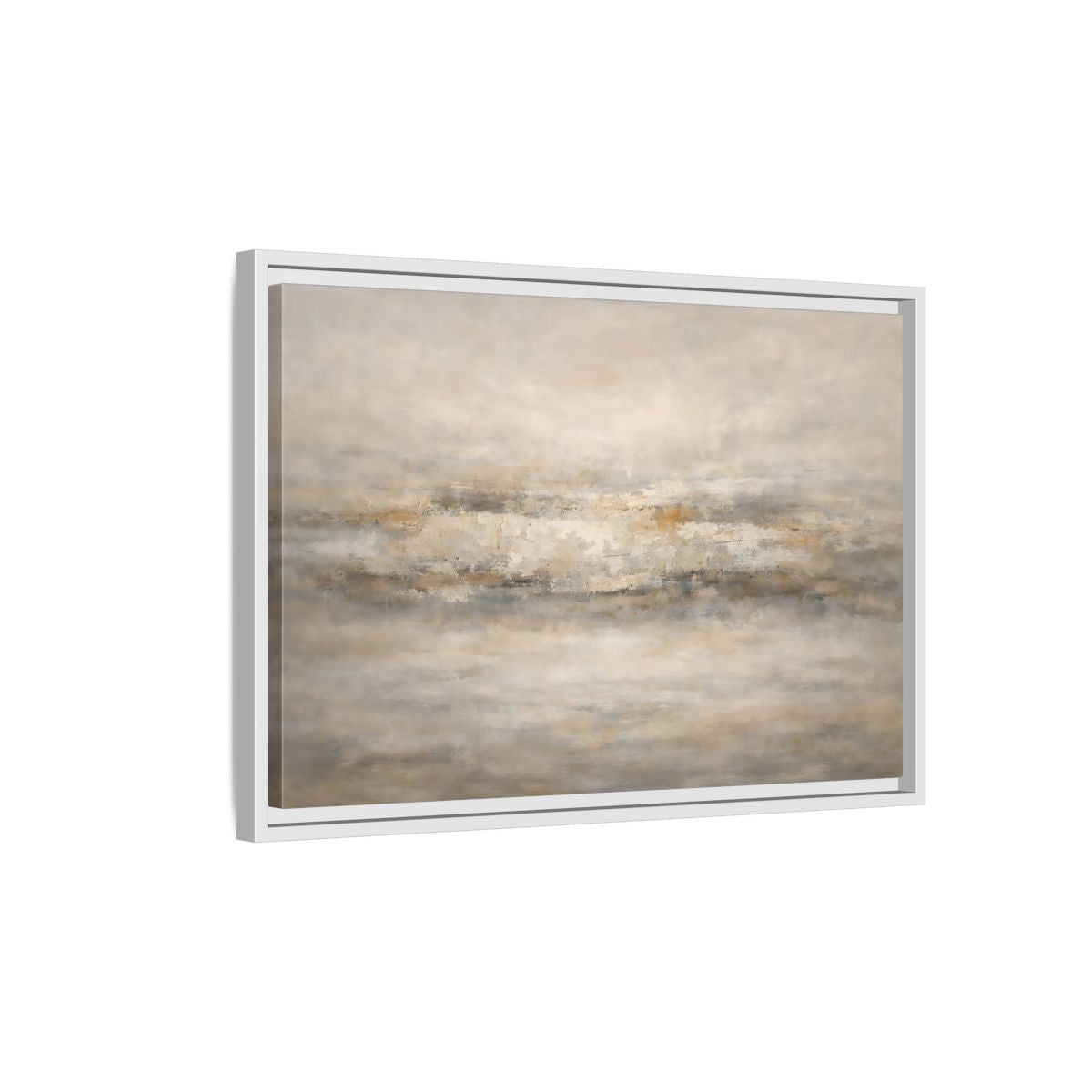Side Mockup 1. Abstract Abstract Texture Neutral Textured shown as stretched canvas wall art