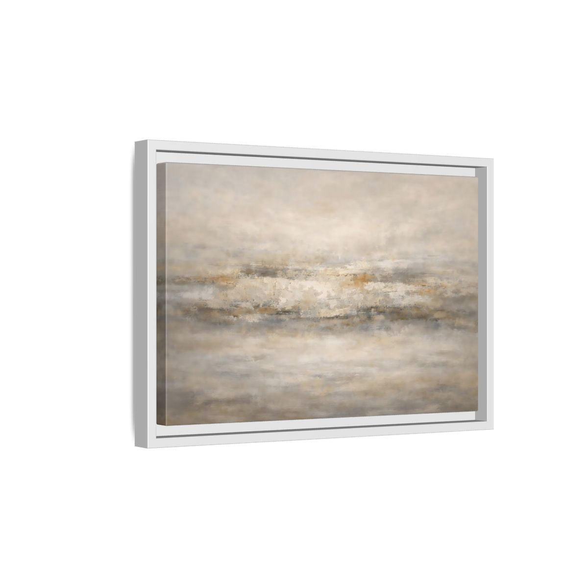Side Mockup 4. Abstract Abstract Texture Neutral Textured shown as stretched canvas wall art