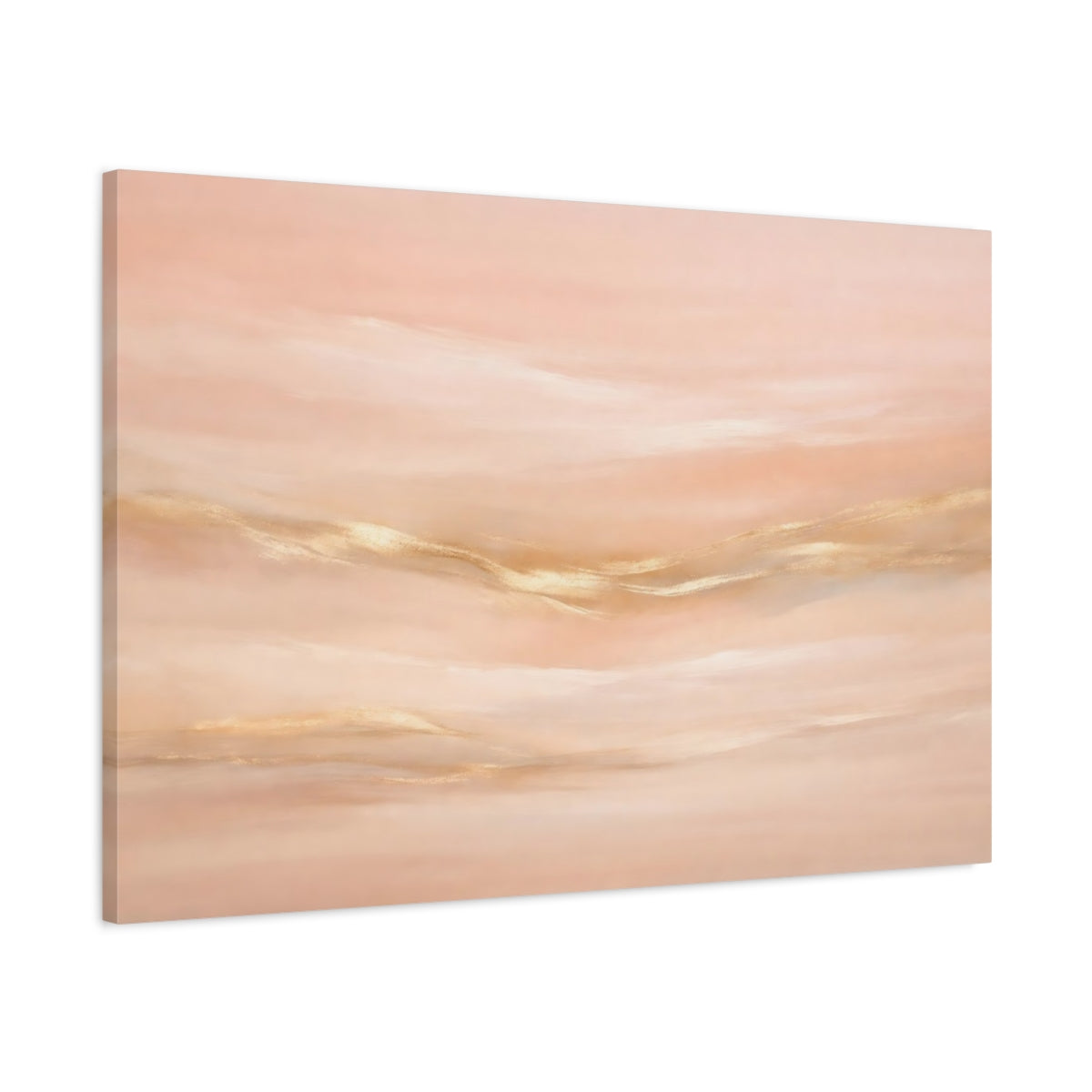 Side Mockup 1. Abstract Abstract Texture Pink And Gold shown as stretched canvas wall art