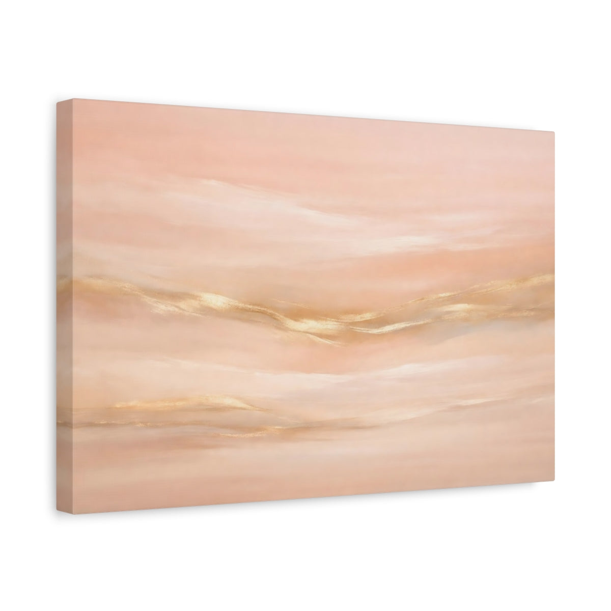 Side Mockup 4. Abstract Abstract Texture Pink And Gold shown as stretched canvas wall art