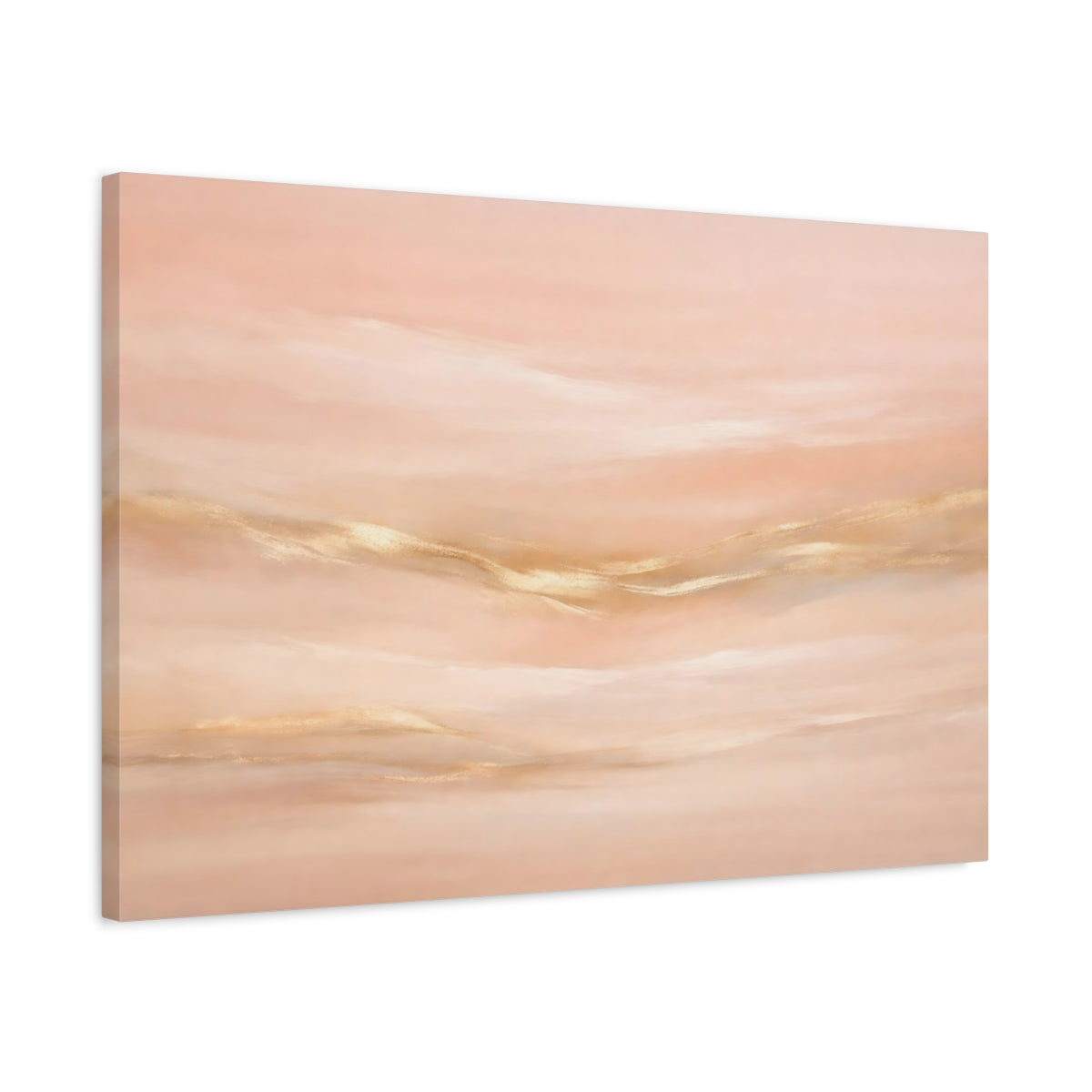 Side Mockup 2. Abstract Abstract Texture Pink And Gold shown as stretched canvas wall art