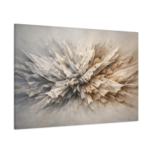 Main Mockup. Abstract Textured Burst Neutral Abstract shown as stretched canvas wall art