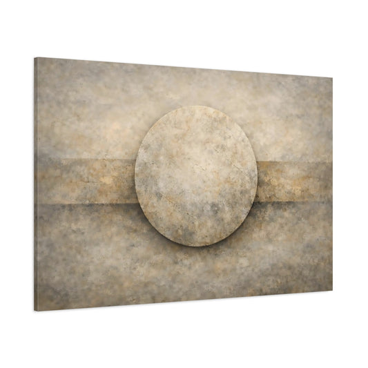 Abstract Textured Circle Beige And Brown shown as stretched canvas wall art