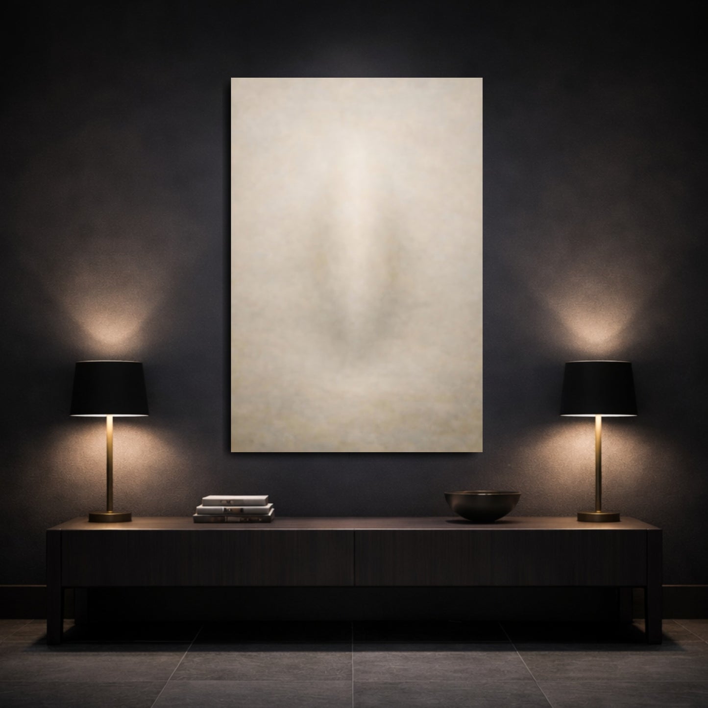 Abstract Textured Gradient Neutral Abstract shown as front canvas room wall art