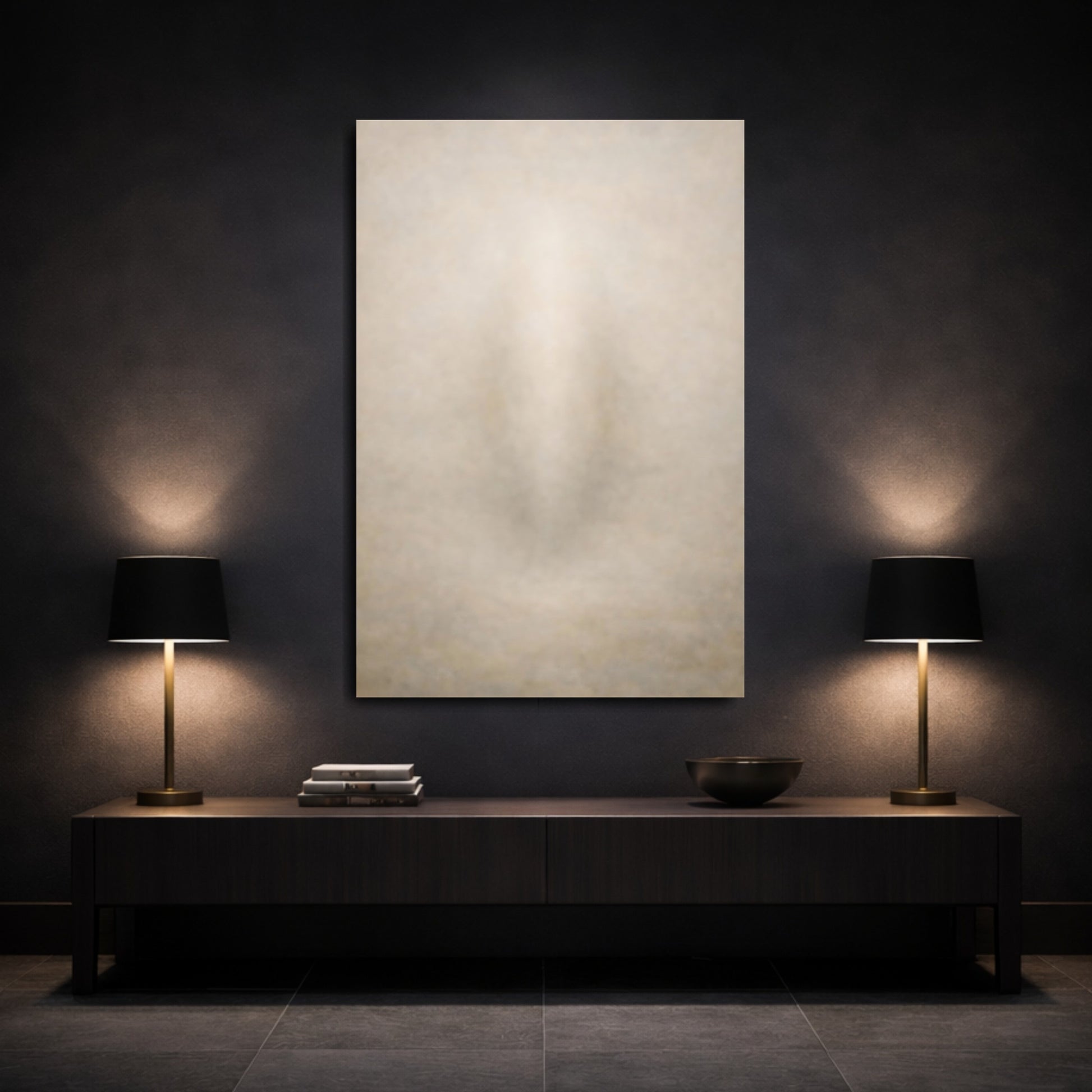 Abstract Textured Gradient Neutral Abstract shown as front canvas room wall art