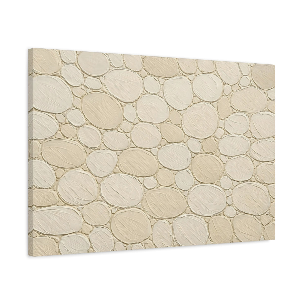 Side Mockup 2. Nature Pebble Texture Neutral Textured shown as stretched canvas wall art