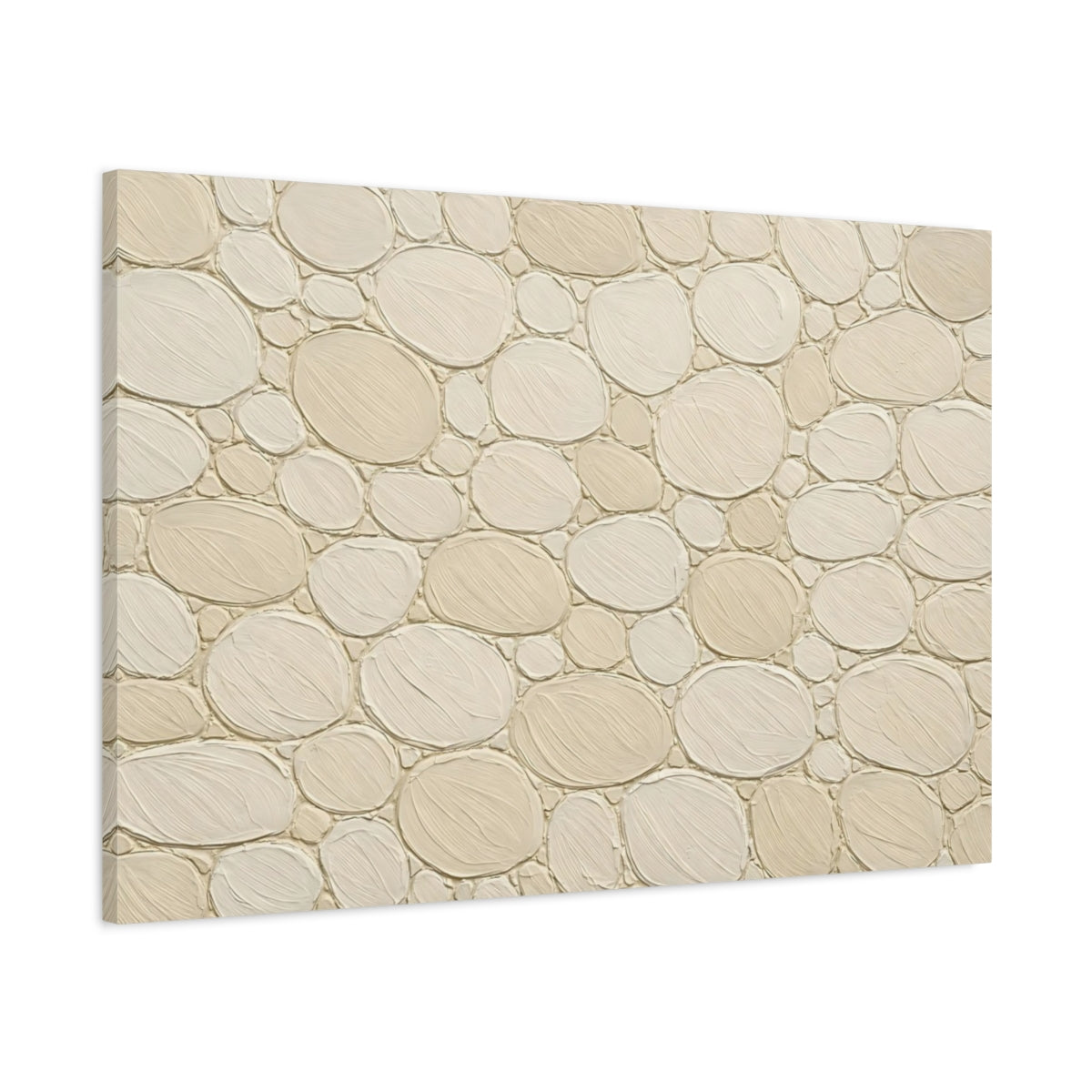 Side Mockup 1. Nature Pebble Texture Neutral Textured shown as stretched canvas wall art
