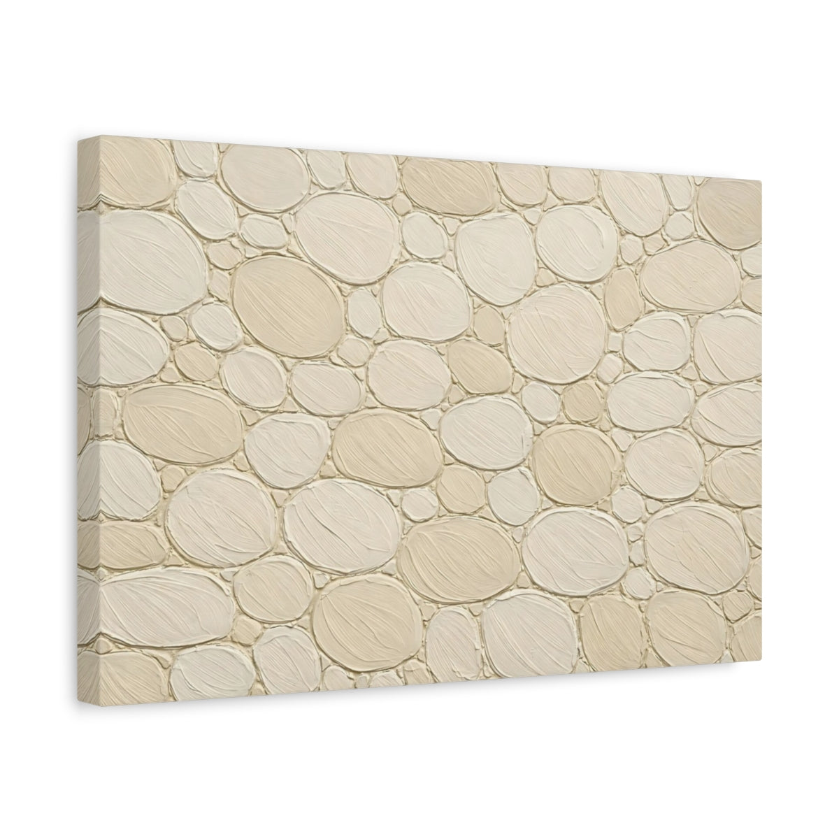 Side Mockup 4. Nature Pebble Texture Neutral Textured shown as stretched canvas wall art