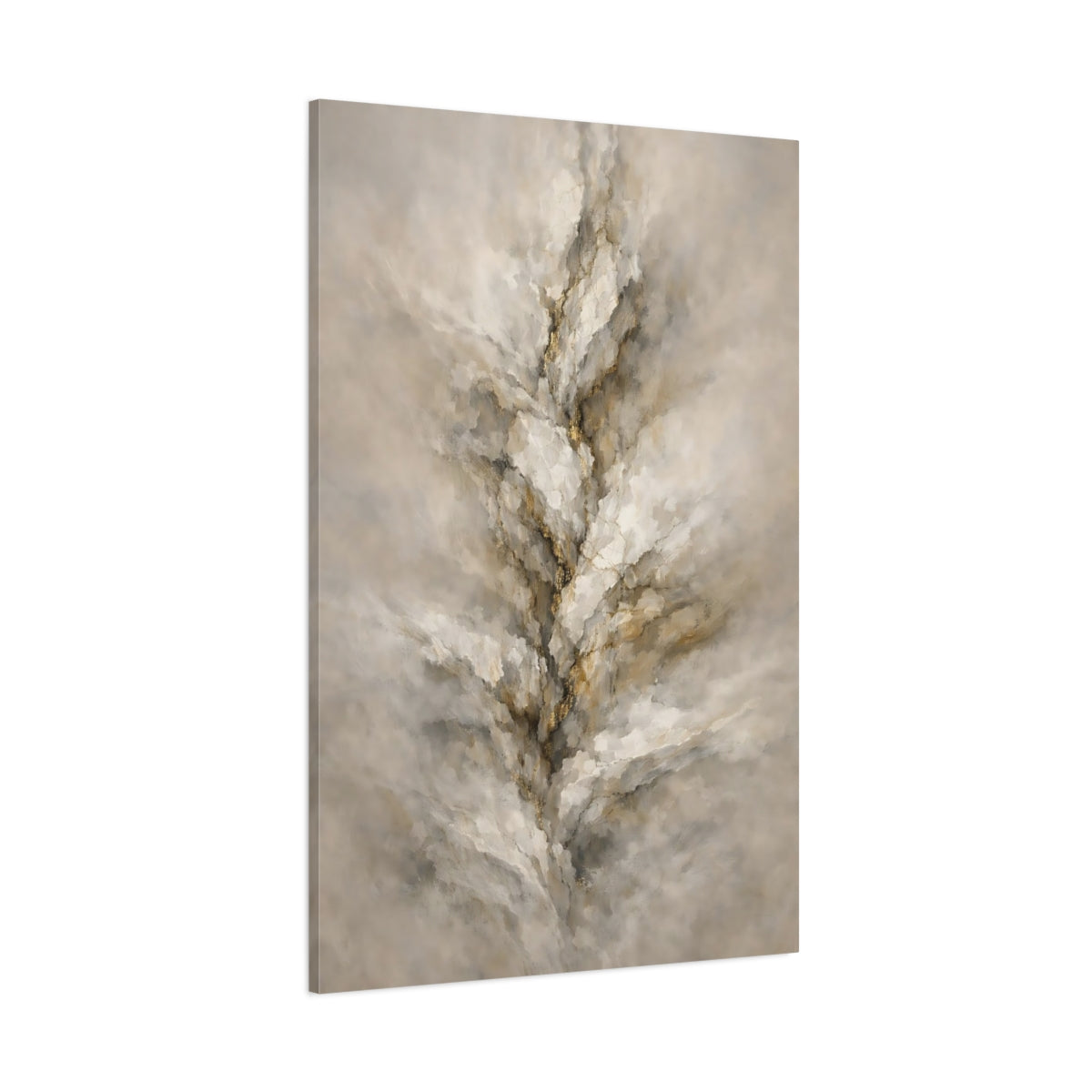 Main Mockup. Abstract Textured Vein Beige Gold Abstract shown as stretched canvas wall art