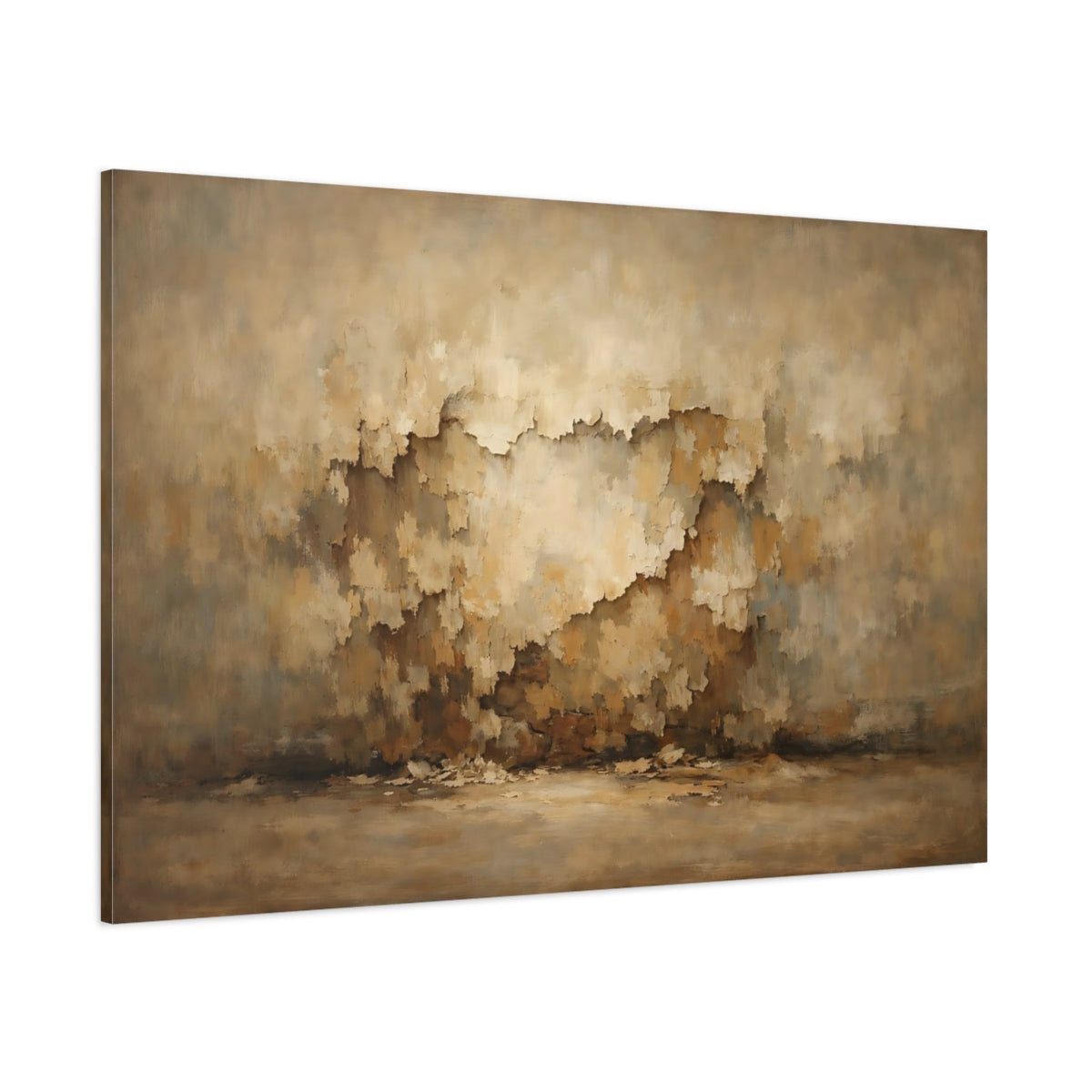 Main Mockup. Abstract Textured Wall Brown And Beige Texture shown as stretched canvas wall art