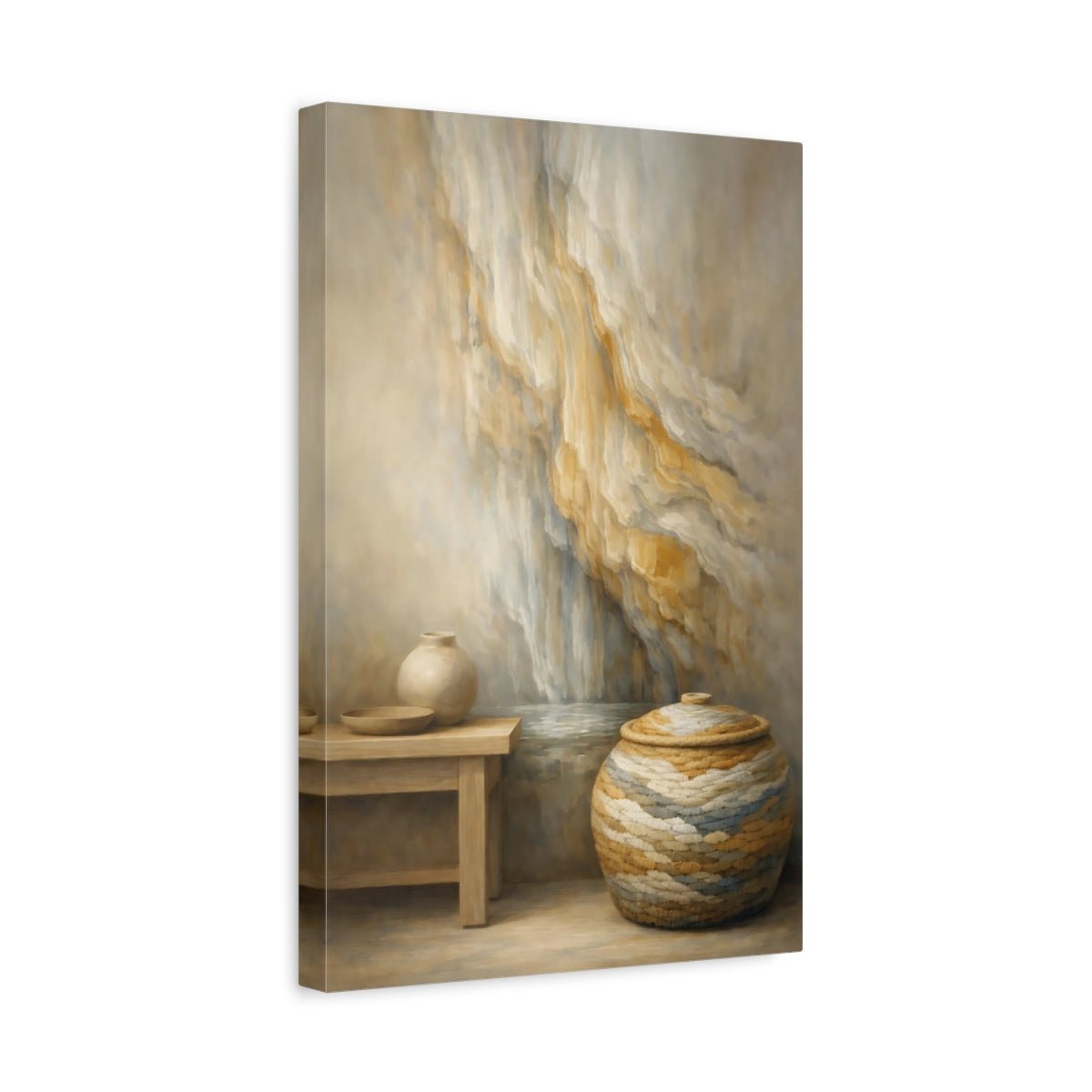 Abstract Vase And Basket - Canvas Wall Art Print - YesArtYes