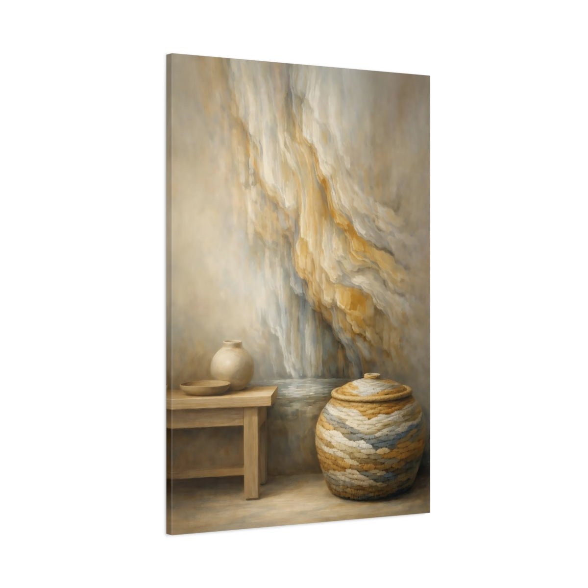 Abstract Vase And Basket - Canvas Wall Art Print - YesArtYes