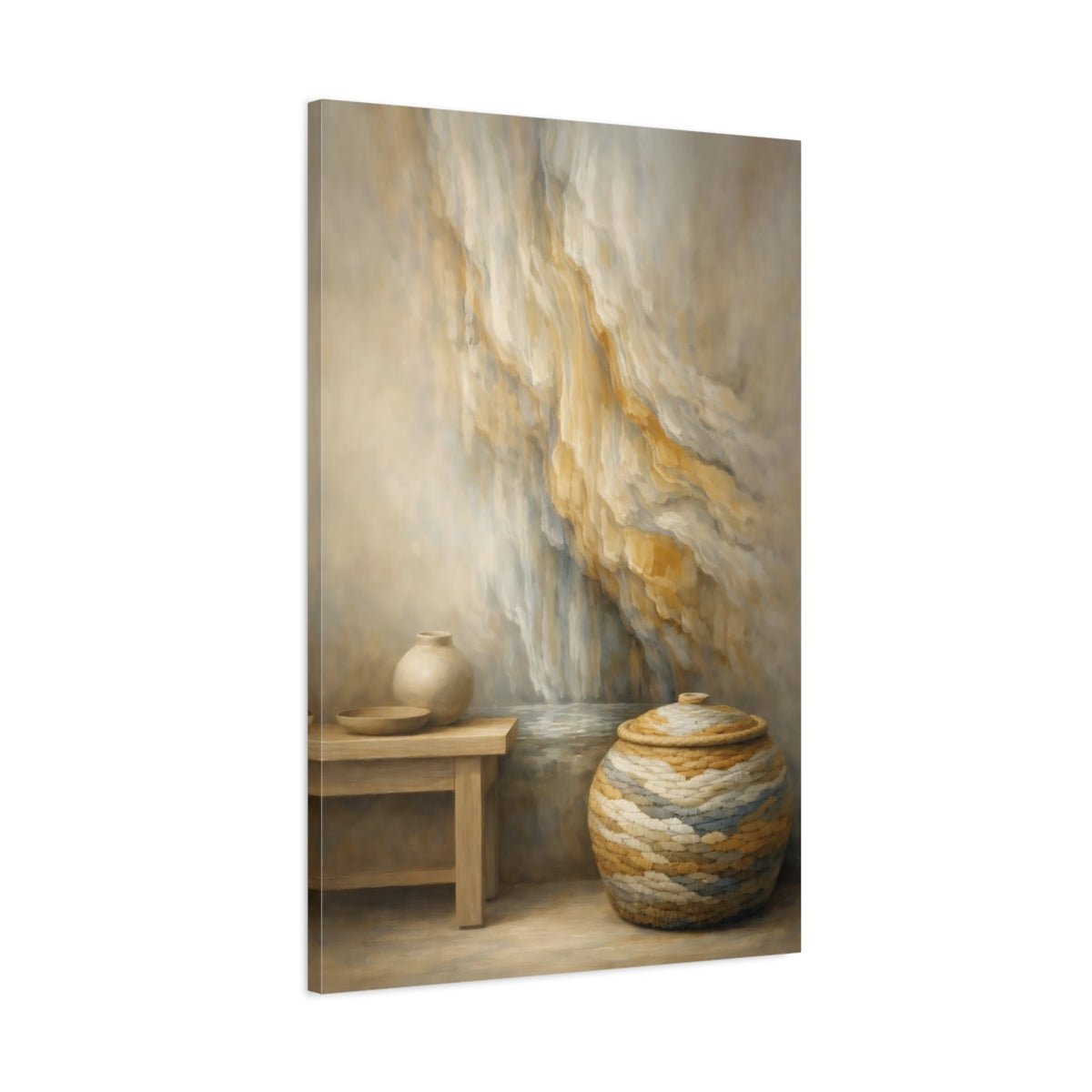 Abstract Vase And Basket - Canvas Wall Art Print - YesArtYes
