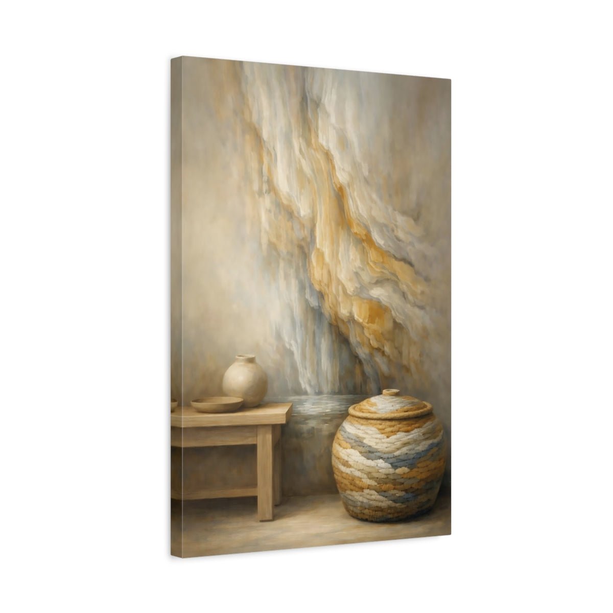 Abstract Vase And Basket - Canvas Wall Art Print - YesArtYes