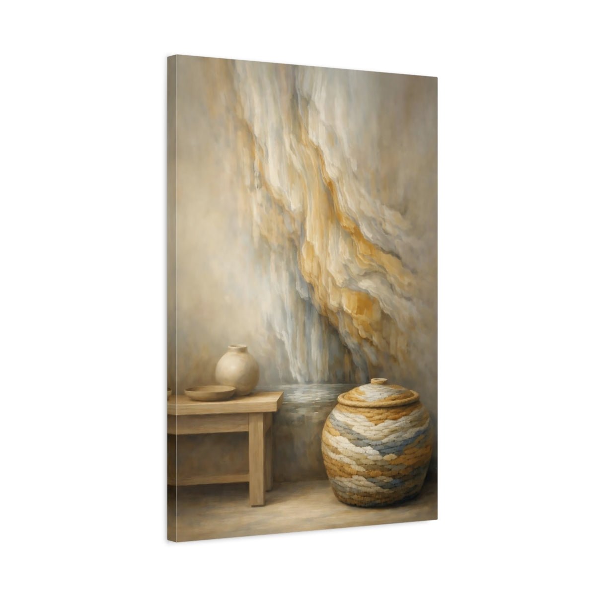 Abstract Vase And Basket - Canvas Wall Art Print - YesArtYes