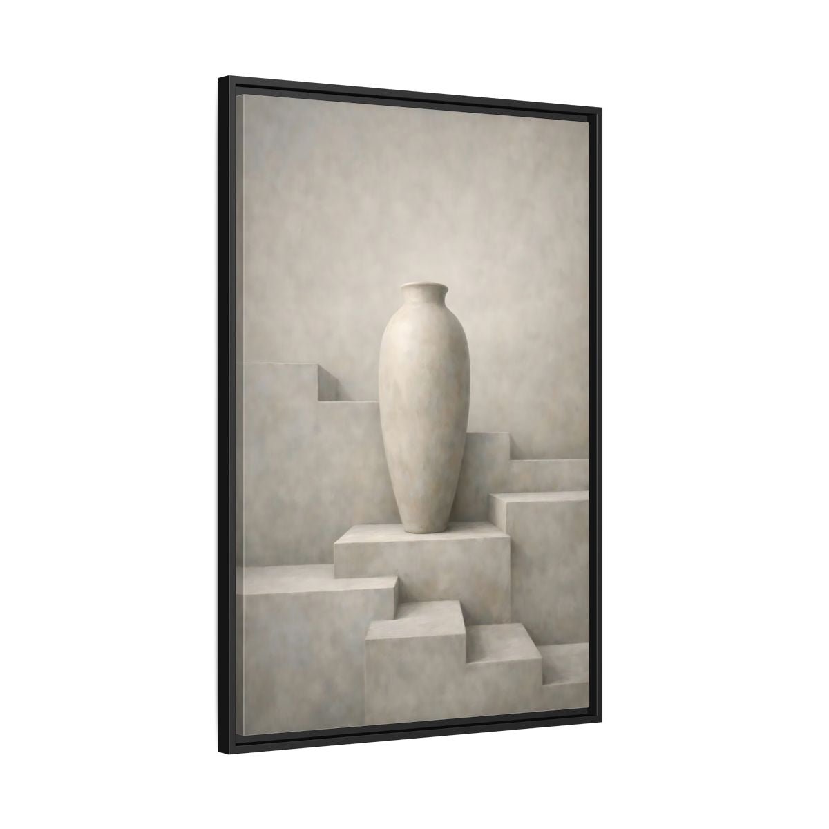 Abstract Vase Beige - Framed Canvas Wall Art Print - YesArtYes