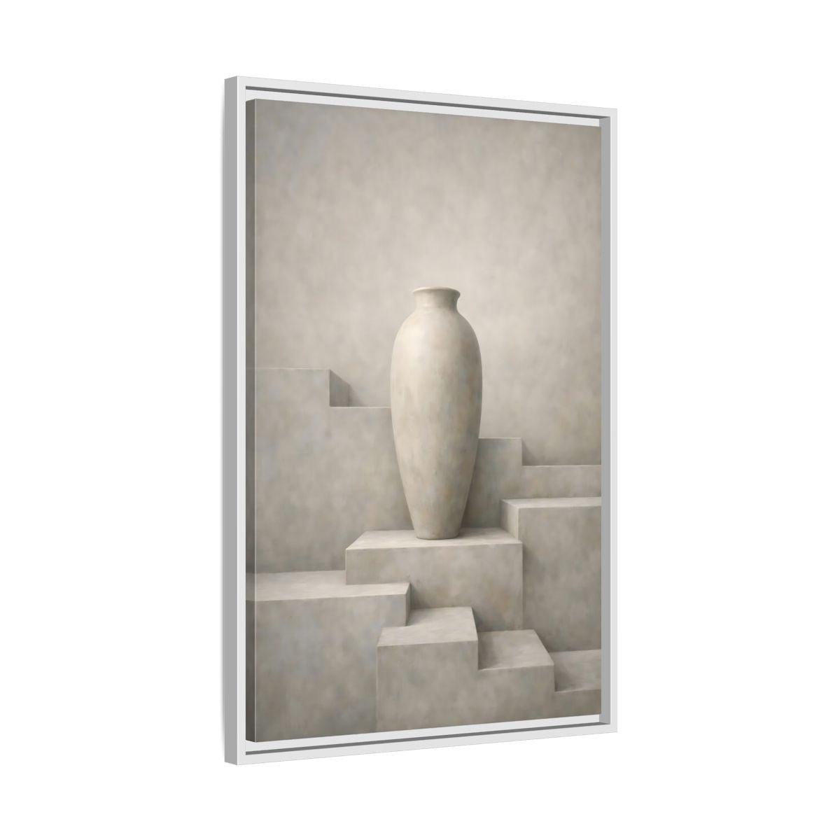 Abstract Vase Beige - Framed Canvas Wall Art Print - YesArtYes