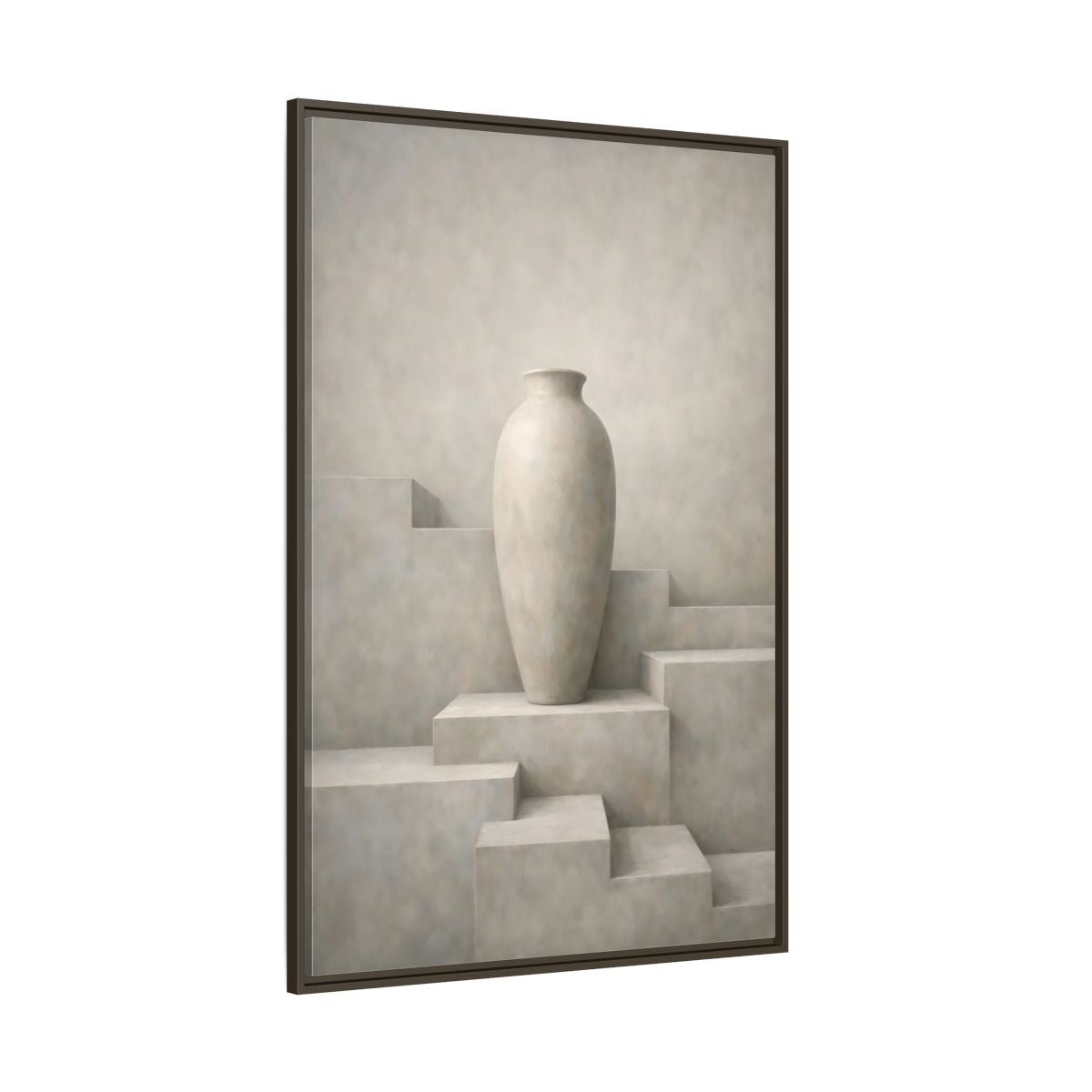 Abstract Vase Beige - Framed Canvas Wall Art Print - YesArtYes