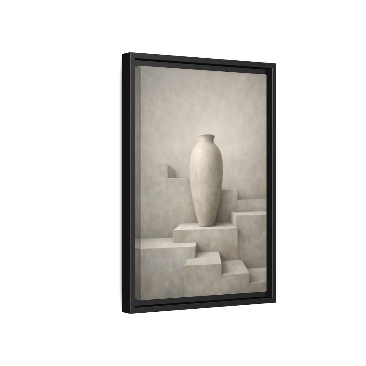 Abstract Vase Beige - Framed Canvas Wall Art Print - YesArtYes