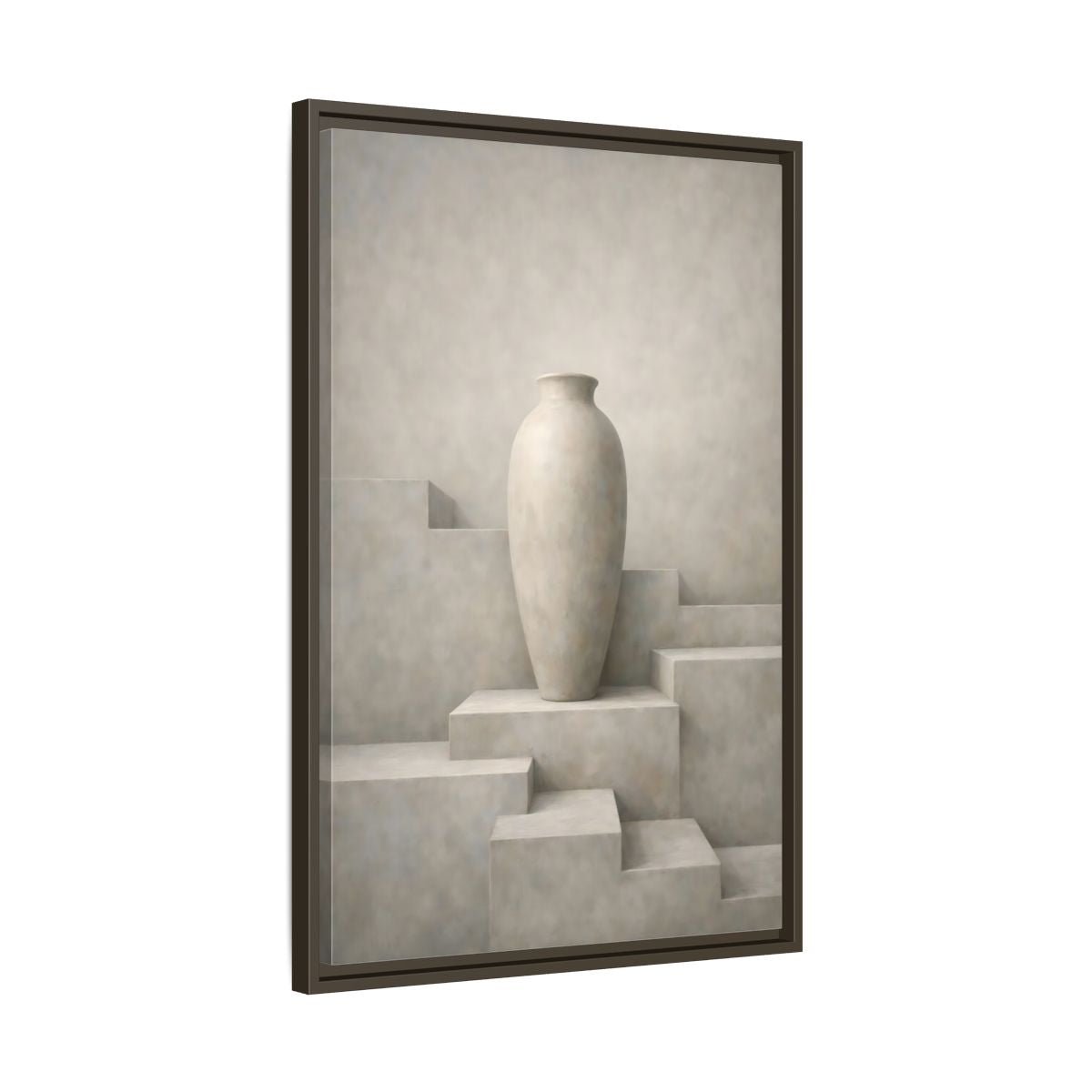 Abstract Vase Beige - Framed Canvas Wall Art Print - YesArtYes