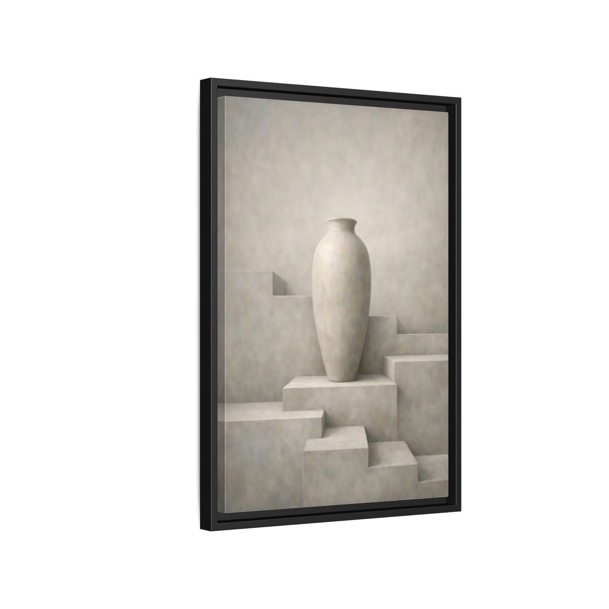 Abstract Vase Beige - Framed Canvas Wall Art Print - YesArtYes