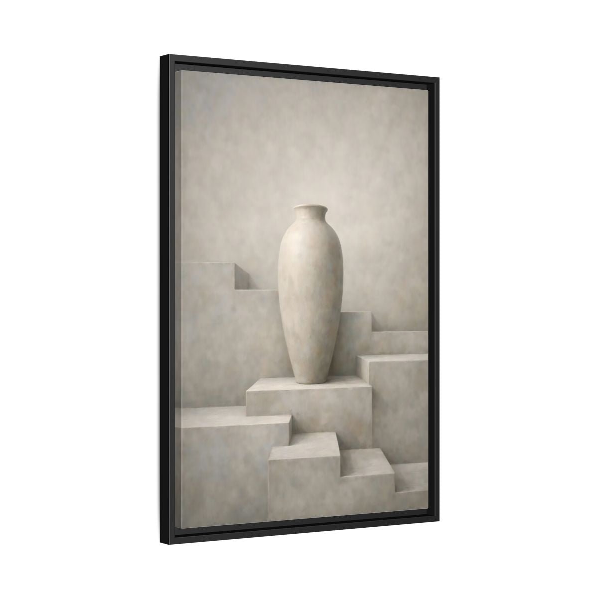 Abstract Vase Beige - Framed Canvas Wall Art Print - YesArtYes