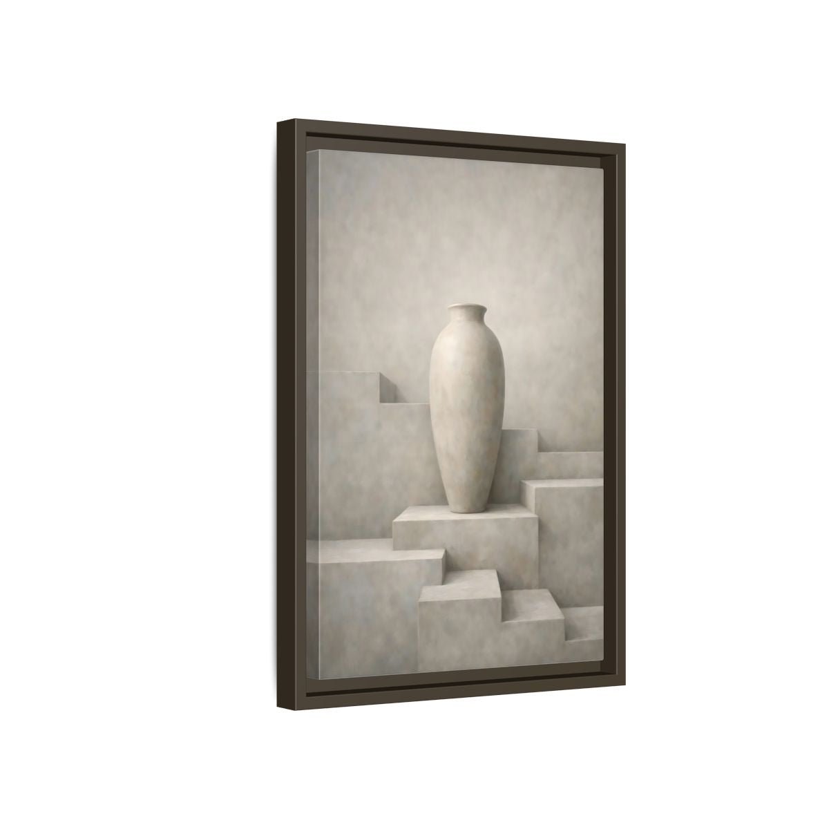 Abstract Vase Beige - Framed Canvas Wall Art Print - YesArtYes