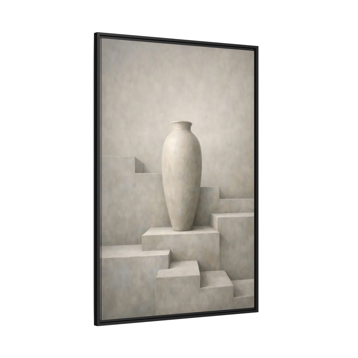 Abstract Vase Beige - Framed Canvas Wall Art Print - YesArtYes