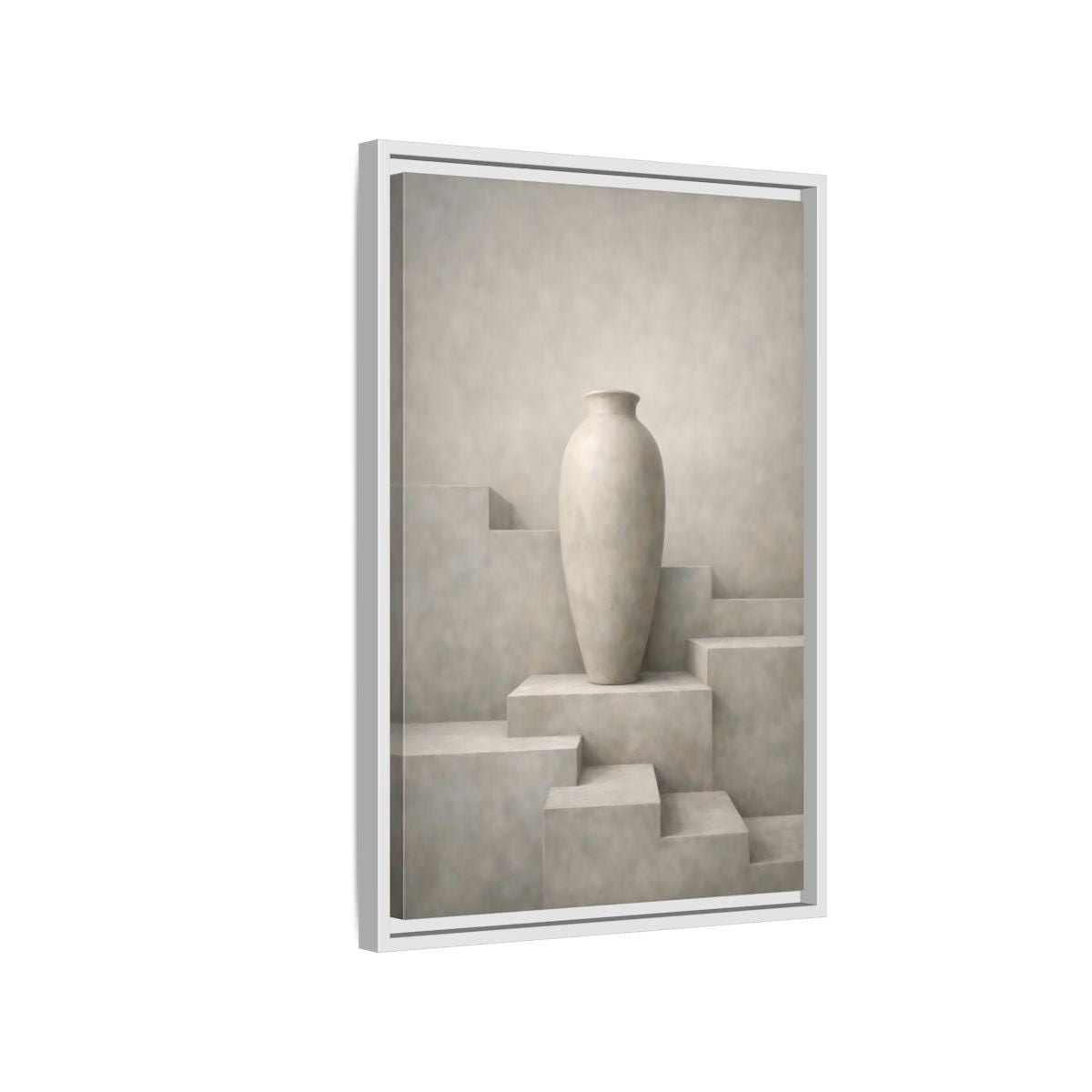 Abstract Vase Beige - Framed Canvas Wall Art Print - YesArtYes