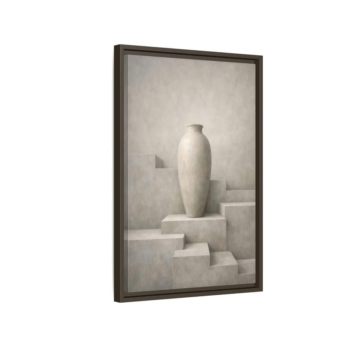 Abstract Vase Beige - Framed Canvas Wall Art Print - YesArtYes