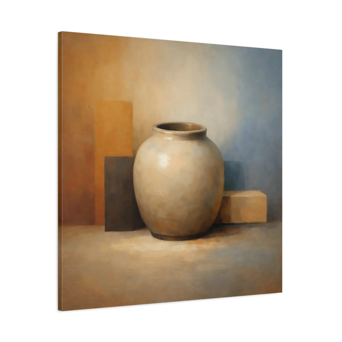 Main Mockup. Abstract Vase Earthy Tones shown as stretched canvas wall art