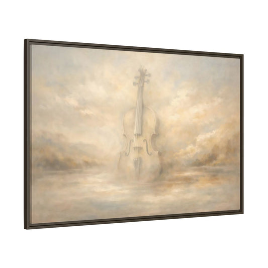 Main Mockup. Abstract Violin Dreamy Beige Violin shown as stretched canvas wall art