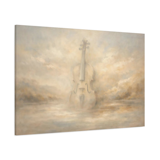 Main Mockup. Abstract Violin Misty Violin shown as stretched canvas wall art