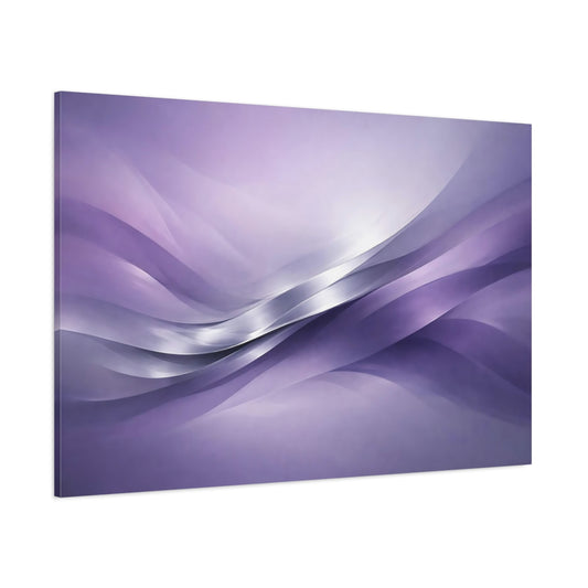 Main Mockup. Abstract Wavy Lines Purple Abstract shown as stretched canvas wall art