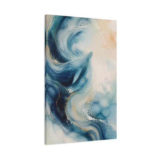 Main Mockup. Abstract Whale Swirl shown as canvas print