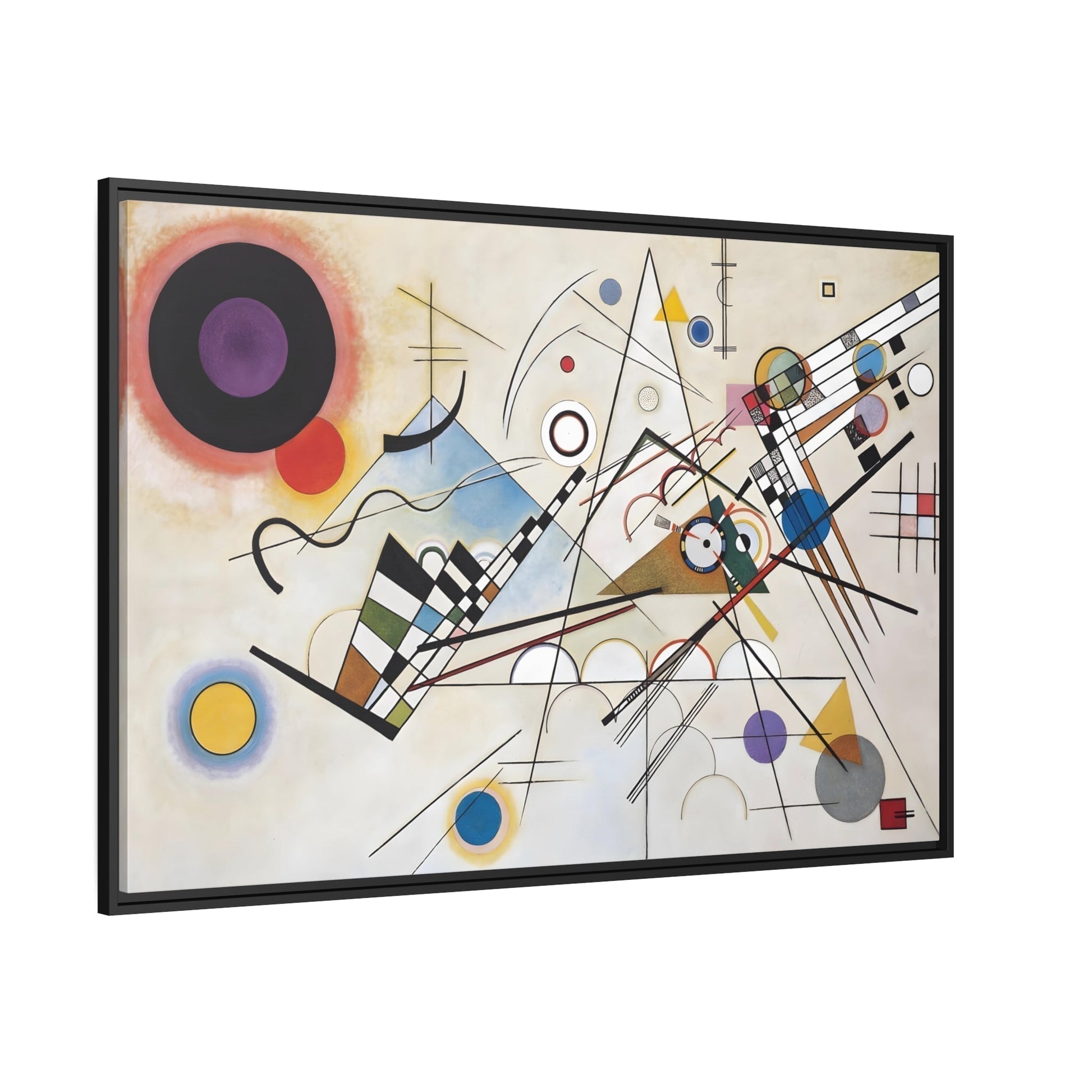 Abstract White Colorful Kandinsky Canvas Wall Art Print