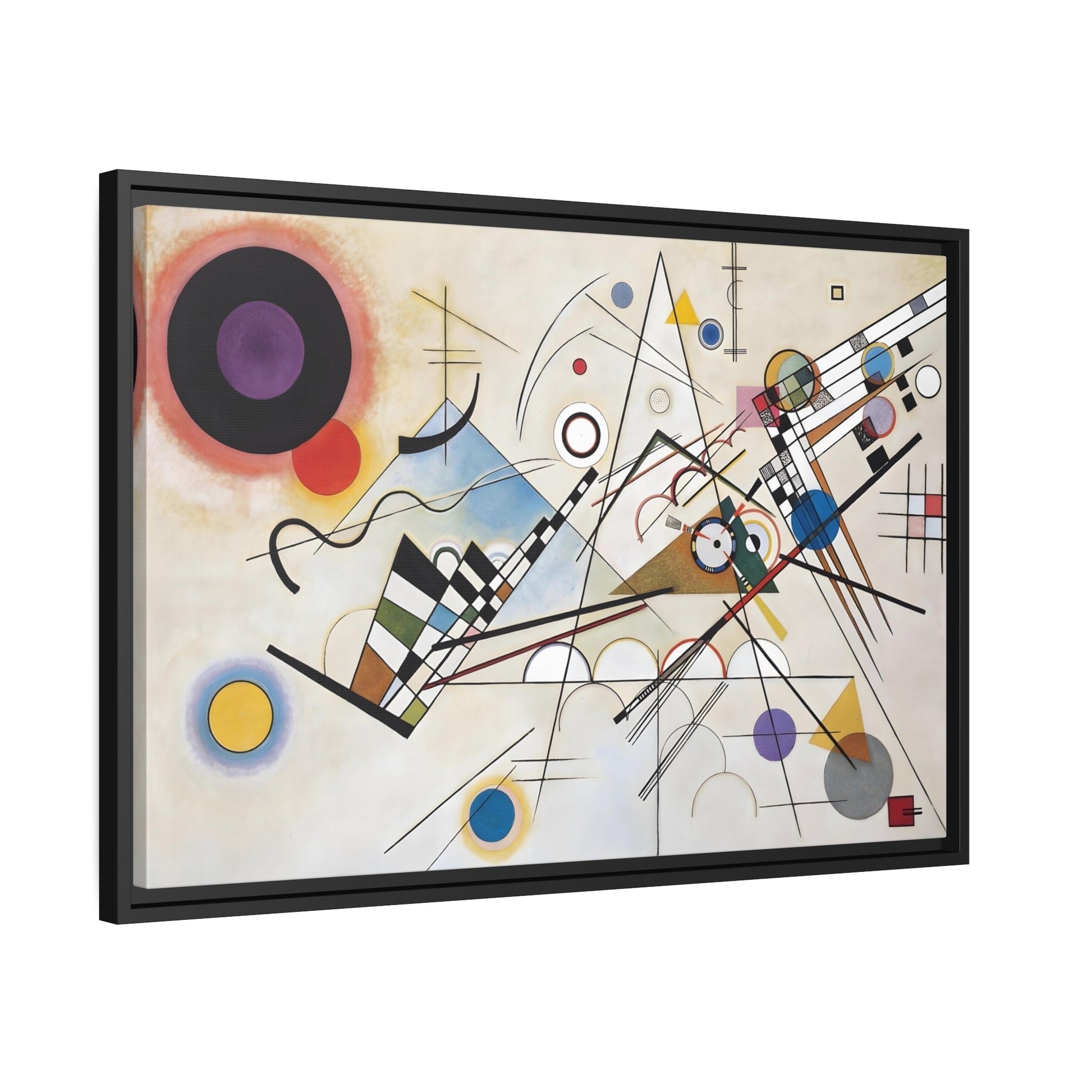 Abstract White Colorful Kandinsky Canvas Wall Art Print