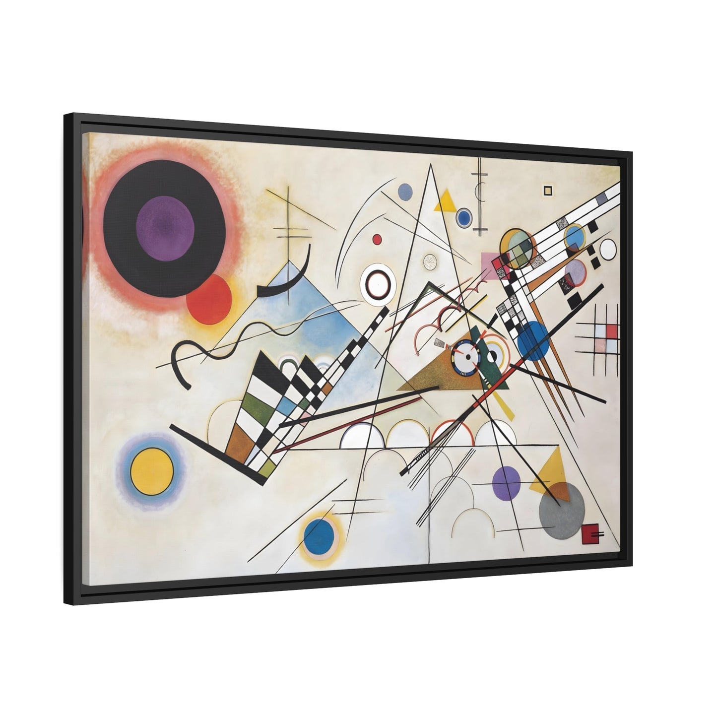 Abstract White Colorful Kandinsky Canvas Wall Art Print