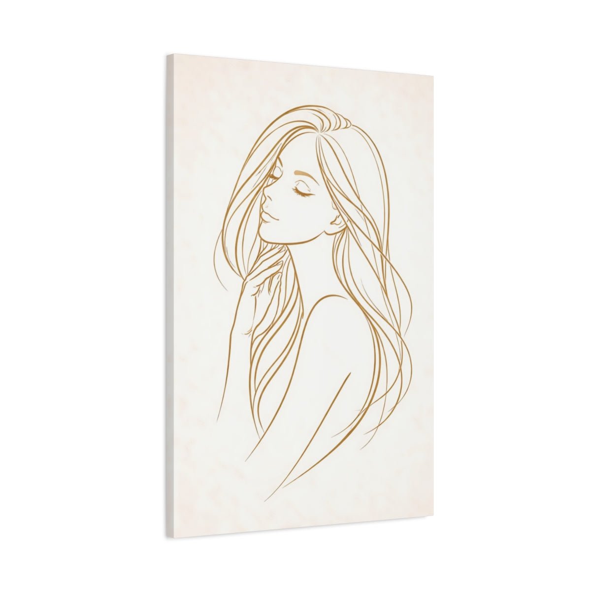 Abstract Woman Gold Line - Canvas Wall Art Print - YesArtYes