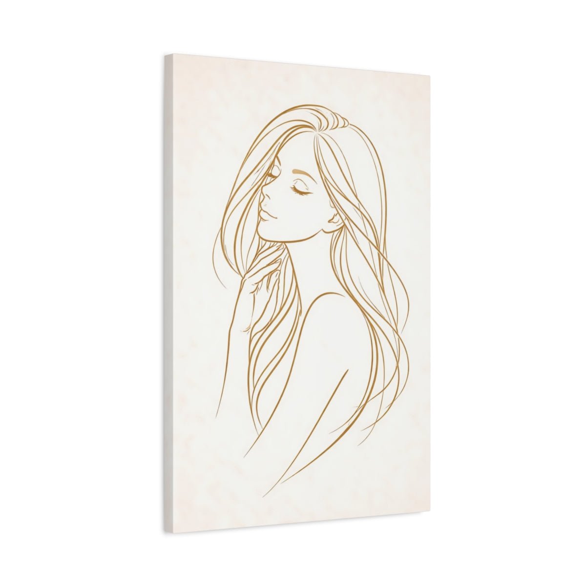 Abstract Woman Gold Line - Canvas Wall Art Print - YesArtYes