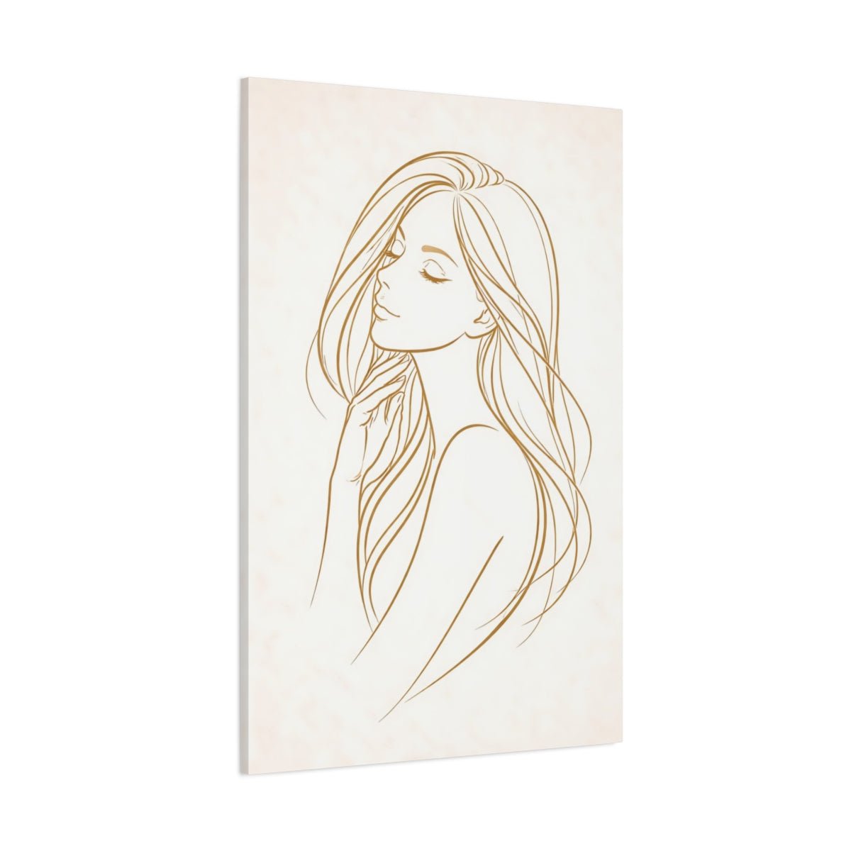 Abstract Woman Gold Line - Canvas Wall Art Print - YesArtYes