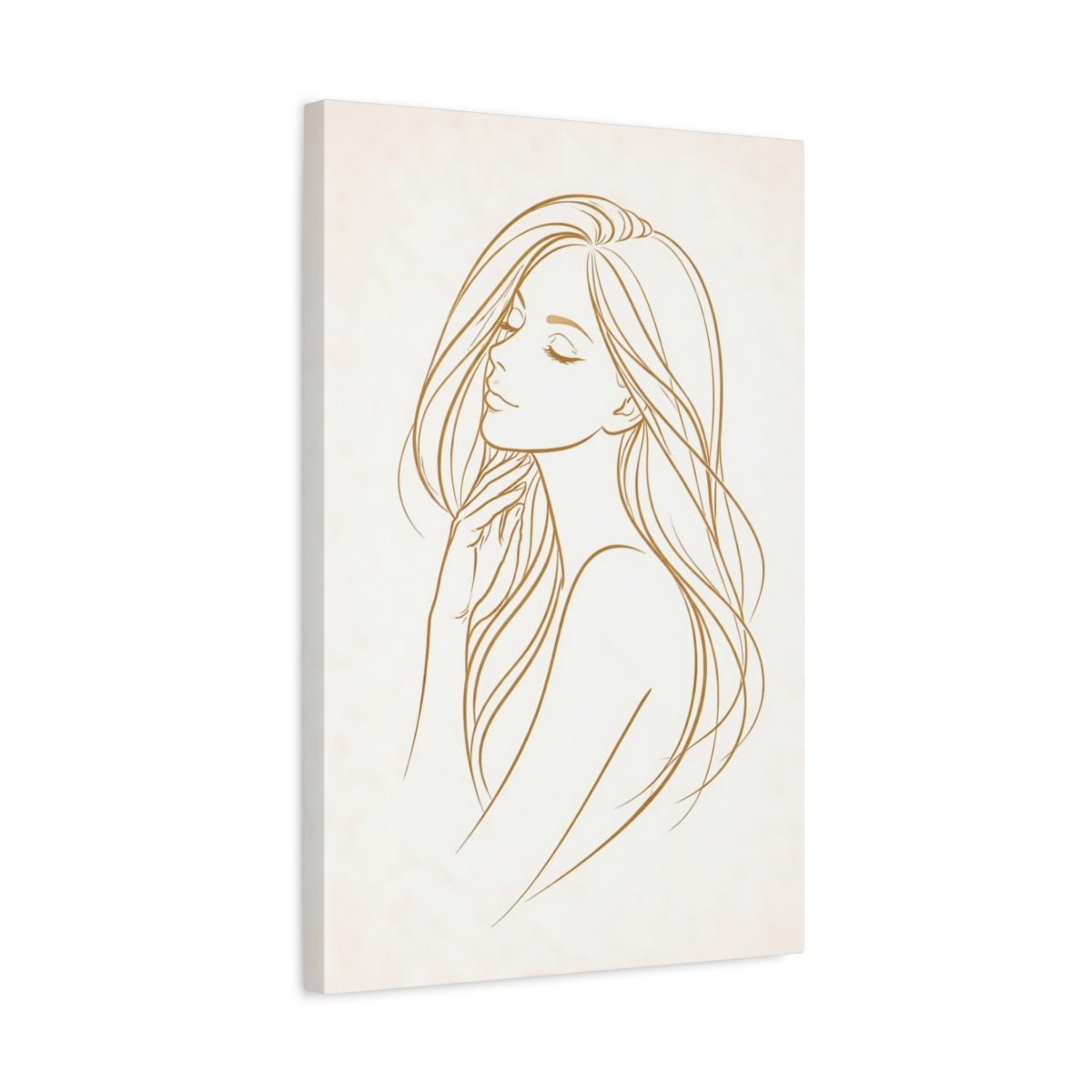 Abstract Woman Gold Line - Canvas Wall Art Print - YesArtYes
