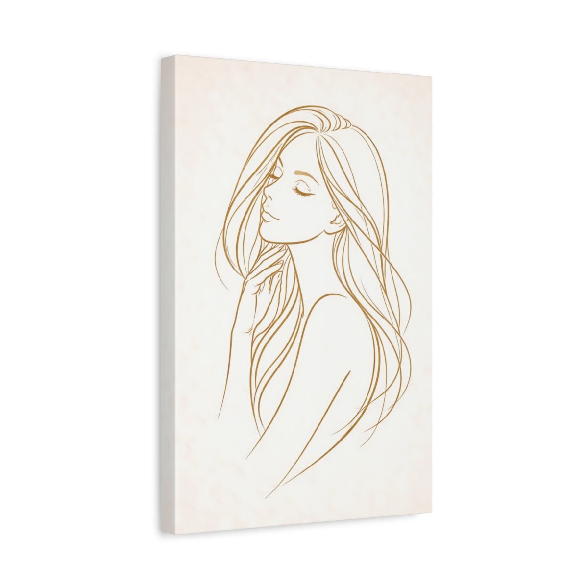 Abstract Woman Gold Line - Canvas Wall Art Print - YesArtYes