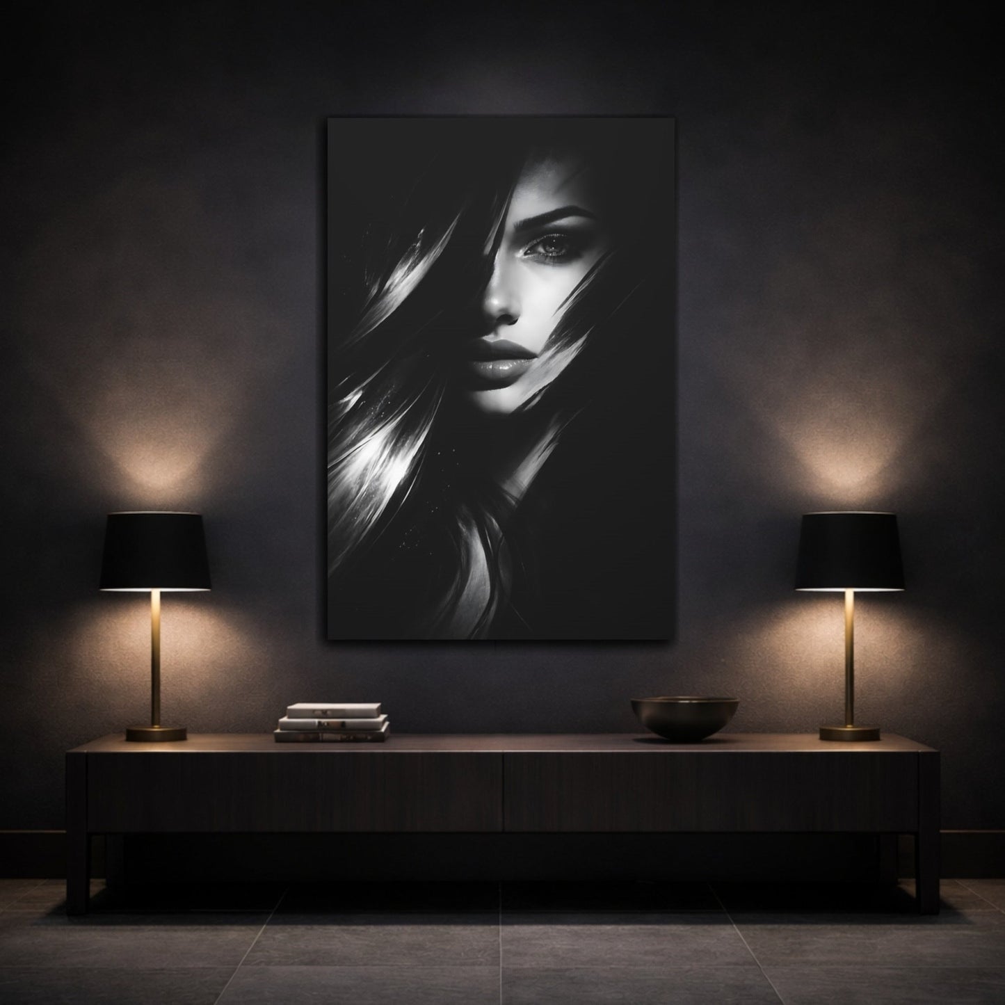 Abstract Woman S Face - Canvas Wall Art Print - YesArtYes