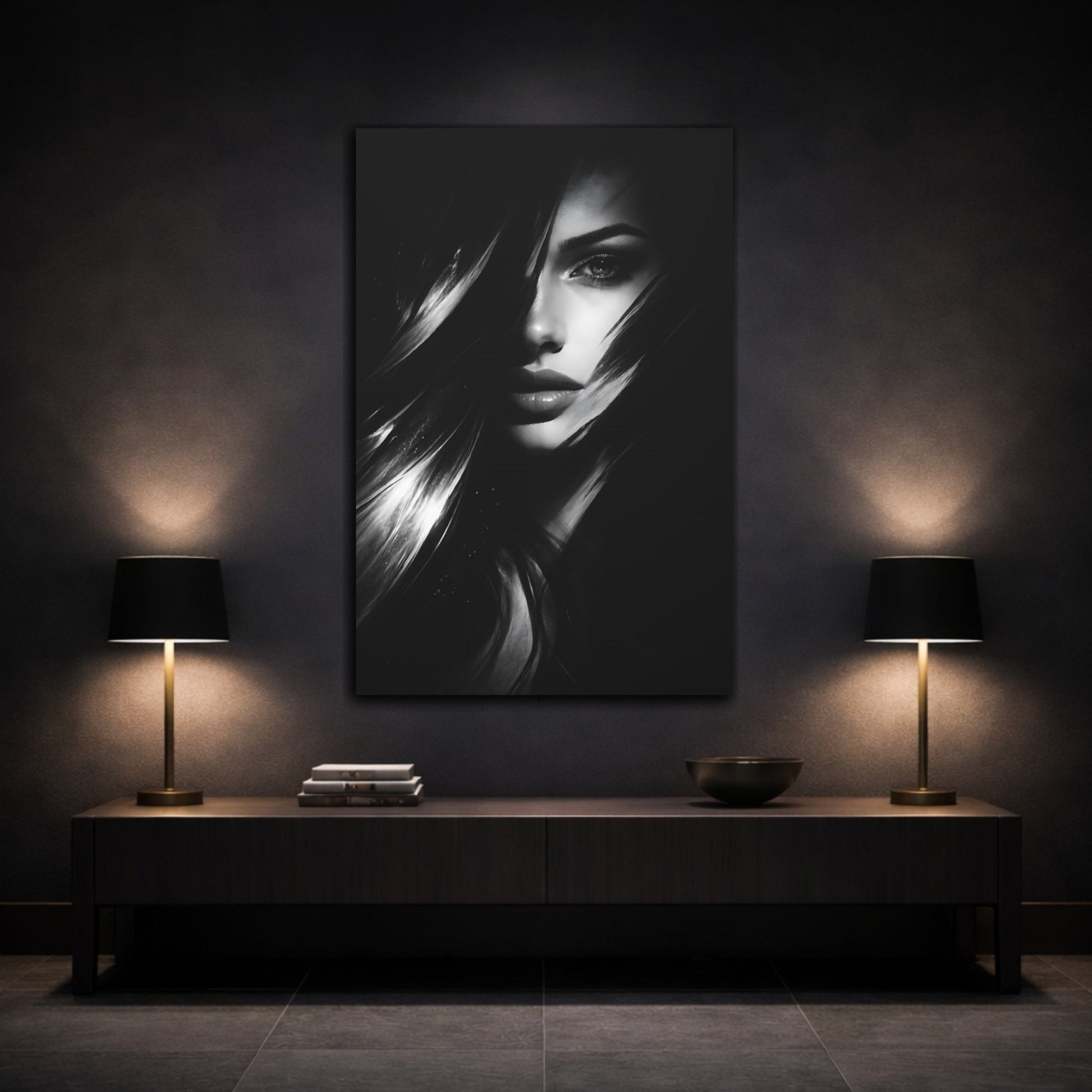 Abstract Woman S Face - Canvas Wall Art Print - YesArtYes